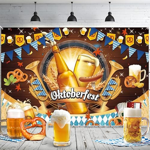 Oktoberfest Party Deko, Banner 180 * 110 cm Oktoberfest Foto Requisit Banner für Bayern Party Backdrop Dekoration