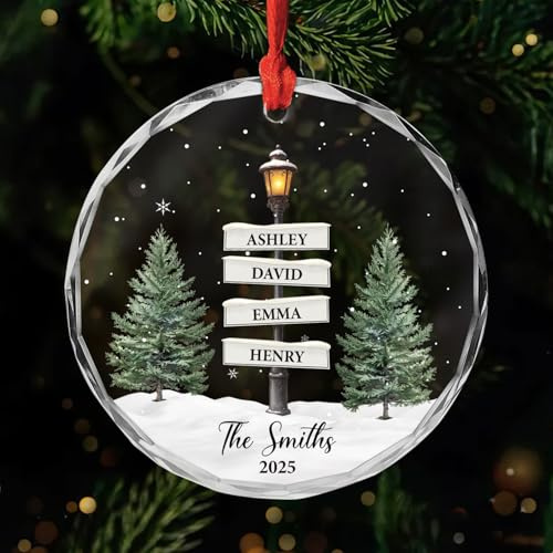 Personal Chic Personalised Ornament - Family Ornament for Christmas - Christmas tree decorations personalised, Hanging decor xmas, personalised xmas tree baubles (Model #1)