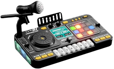 Elektronische Geräte für Kinder mit Karaoke-Mikrofonen und integrierten Musikeffekten und tragbarem, wiederaufladbarem Akku, Kinder-DJ-Mixer