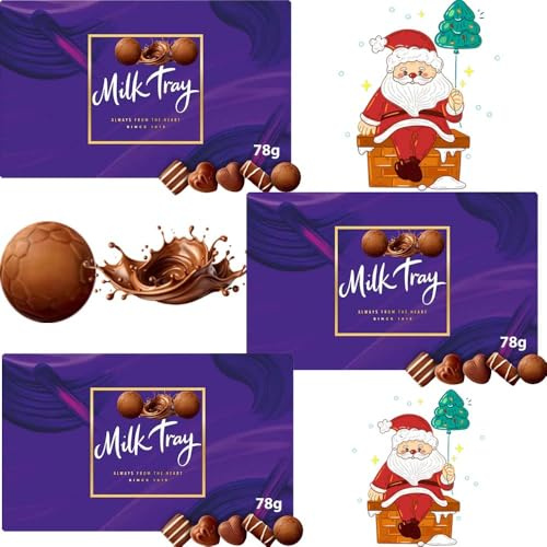 3 x Christmas Milk Tray Chocolate Box 78g – A Delicious Selection Made with Love – Perfect Festive Gift for Someone Special - Cdb
