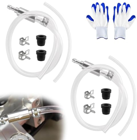 LEONTOOL Tuyau de purge de frein, kit de 2 outils de purge à clapet anti-retour unidirectionnel pour embrayage de voiture et moto, kit universel de purge de liquide de frein, avec clip métallique