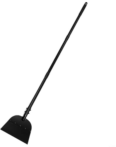 Alanmoship Schneeschaufel und Eiskratzer aus Metall mit verstellbarem langem Griff 98-136 cm, ergonomisches Design, 23 cm breite Klinge, für effiziente Schnee- und Eisentfernung (schwarz)