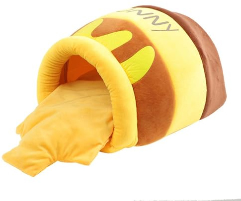 CasaNexa Honey Pot Cat Bed Cave Semi-Enclosed Pet Bed Washable Small Dog House Puppy Kennel Removable Cushion for Cats Under 7.5 KG- Large