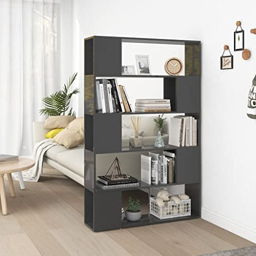 Lumanois Bücherregal Raumteiler Hochglanz-Grau Holzwerkstoff,29.98kg,809205