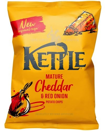 Kettle Potato Chips By Any Multipack 2026 (Kettle Mature Cheddar & Red Onion Potato Chips 130g)