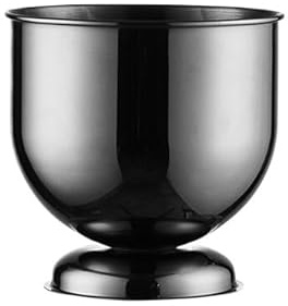 Container Thickened Stainless Steel Ice Bucket Countertop Cube Party(Black,Small)
