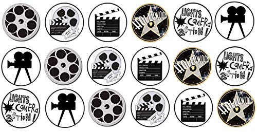 48 Hollywood 3cm Mini Discs Edible Wafer Paper Disc Cupcake Toppers (NOT PRE CUT)