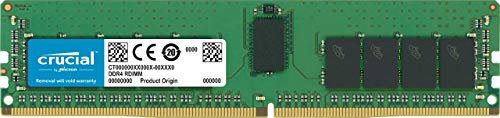 Crucial Memoria para Servidor RAM de 16GB (DDR4, 2666 MT/s, (PC4-21300, CL19, Dual Rank x8, ECC, Registered, DIMM, 288-Pin)