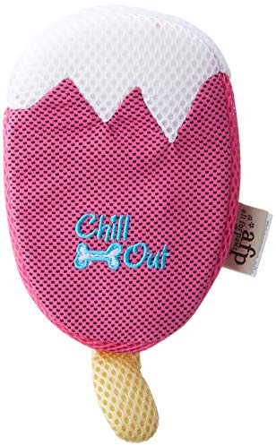 ALL FOR PAWS Chill Out Strawberry Ice Cream Dog Toy | Soak in Cold Water, Ideal for Hot Summer Days, Made with Durable, Water Retaining Fabric, Interactive Plush Toy