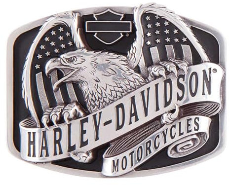 Harley-Davidson Men's Wings Over America Belt Buckle, Antique Silver HDMBU11402