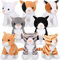 Sumind 8 Stück Katze Klein Kuscheltier 5 Zoll Plüschtiere Süße Katzen Stofftiere Plüsch Spielzeuge Kuscheltiere für Kinder Schule Gastgeschenke Babyparty Geburtstag Partyzubehör (Katze)