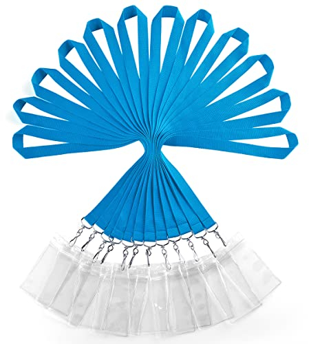 2er Pack Polyester Lanyards mit wasserdichten Ausweishaltern - Langlebige und Farbenfrohe Halsbänder für Ausweiskarten, Schlüssel und mehr