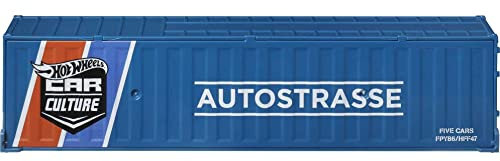 Hot Wheels Strasse, Autobahn, Autostrasse Container Set, 5 1:64 Scale Cars in Collectible Container, Metal/Metal & RealRiders, Gift for Collectors