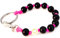 drop letsy DROPLETSY Holzperlen Handykette (kurz) - Schlüsselkette mit Karabiner und Schlüsselring für Schlüssel, Geldbeutel, Hose… (25cm, Pink Sea Urchin)