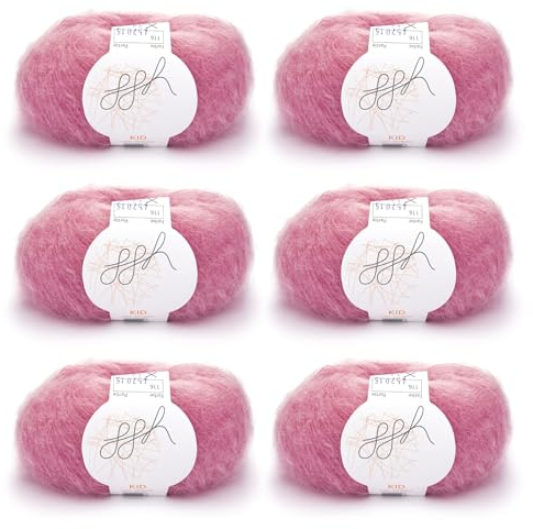 ggh Kid Box | Mohairwolle zum Stricken | 150g Set (6x25g) | 116 - Korallrosé