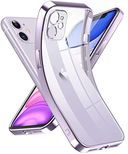 Supdeal Crystal Clear Hülle für iPhone 11, Niemals gelb mit Kameraschutz, Silikon Durchsichtig Handyhülle Weicher Passform, Ultra Dünn und Leicht Case Cover, 6,1, Lila