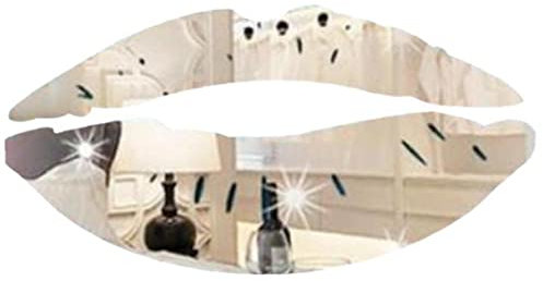 Fituenly 3d Large Lips Mirror Wall Stickers Shape Wall Art Decals Acrylic Diy Self-adhesive Wallpaper Murals for Bedroom Living Room Bathroom