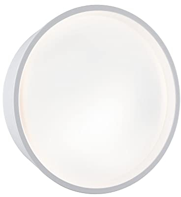 Paulmann 94697 LED Außenleuchte Wandleuchte Platomo seewasserresistent IP44 rund 180mm 3000K 14,5W 1200lm 230V Weiß Kunststoff