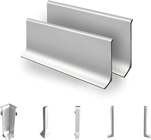 KARAT Plinthe en Aluminium KWS 606 - Protection des Angles et Bords - Baguette de Finition résistante - Joints de Carrelage - 1 pièce de profilé Longueur 1,9 m, Hauteur 6 cm
