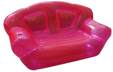 Transparente aufblasbare Couch for Erwachsene – mehrfarbiges transparentes PVC-Luftsofa Loveseat Blow-Up-Couch Sitzsack Lazy Sofa Chair Lounger for Strand/Büro/Outdoor/Reisen/Camping/Picknick/Schwimmb