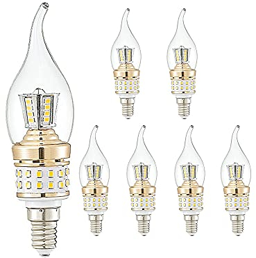 ZYUJIA E14 10W LED Glühbirnen 900LM Nicht Dimmbar Kleine Schraubkandelaber LED Kerzenbirnen Kaltweiß 6000K Energiesparlampen(Entspricht 90W) 6 Packungen