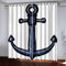 TFLABS Fenster Vorhang Schlaufen-Vorhang 2 Stück x 140 B x 245cm H Abstrakt & Anker Dekorative Gardine Schlaufenschal Fenster-Schal