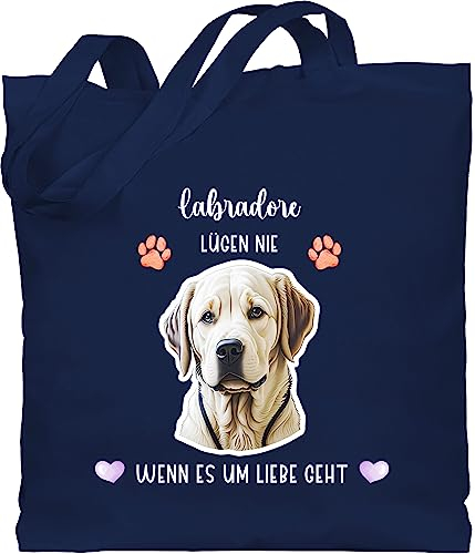 Baumwolltasche - Hunde - Labrador - Geschenk Hundebesitzern - Unisize - Navy Blau - hund tasche geschenke hundebesitzer hundespruch personalisierte hunden name selbst design hundemotiv eigenem