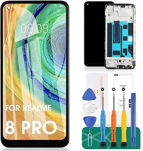 Incel para Realme 8 Pro/7 Pro Pantalla de Repuesto para OPPO Reno5 Z Pantalla LCD para Realme 8 4G digitalizador para Reno4 SE LCD Kits de reparación con Marco (Negro, sin identificación de Huellas