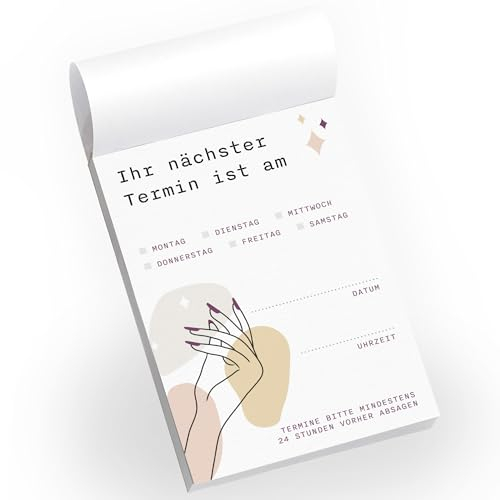 Primus Print Terminblocks - Terminzettel - Terminkarten für Kunden und Patienten - A7-50 Blatt - starkes Papier Arztpraxis Kosmetik Tierarzt Friseur Zahnarzt (5, Maniküre)