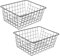 KEILEOHO 2 PCS 36 x 29 x 15.5cm Wire Storage Baskets, Large Black Metal Wire Baskets with Handles, Chest Freezer Organizer Mounted Storage Baskets for Kitchen, Pantry, Office