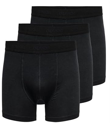 Only & Sons Herren Onsfitz Bamboo Trunk Logo 3pck Noos Boxershorts (3er Pack)