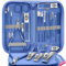 Maniküre Set Nagelknipser Set, 16 Stück Pediküre Set Professionelle Nagelschere Set Frauen Männer Persönliche Nagelpflegeset mit Reiseetui Blau