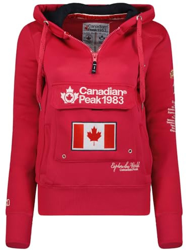 Canadian Peak Gyrelle Lady - Sudadera Mujer Con Capucha Y Bolsillos - Sudaderas Manga Larga Chaqueta Caliente - Cremallera Jersey Mujeres Primavera Verano Otoño Invierno (Fucsia M)