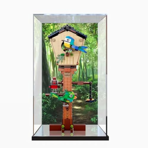 Acryl-Vitrine Box kompatibel Lego 31143 Kreatives Vogelhaus-Modell, Schutz, staubdichte Vitrine, Geschenkmodell, transparent, kompatibel mit Lego (nur Vitrine)