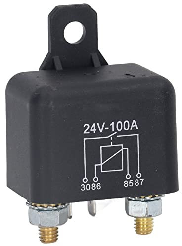 Relais Solénoïde de Démarreur, 4 Broches 100A DC 24V Bobine En Laiton Relais de Tondeuse à Gazon Remplacement du Solénoïde de Démarreur pour VTT Go Kart Vélos Scooters Tracteurs de Jardin