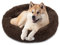 pfoten&nasen® Wolke 7 Hundebett XXL [Braun, 120 cm] – Donut-Kissen für große Hunde – Waschbar & extra weich mit abnehmbarem Bezug