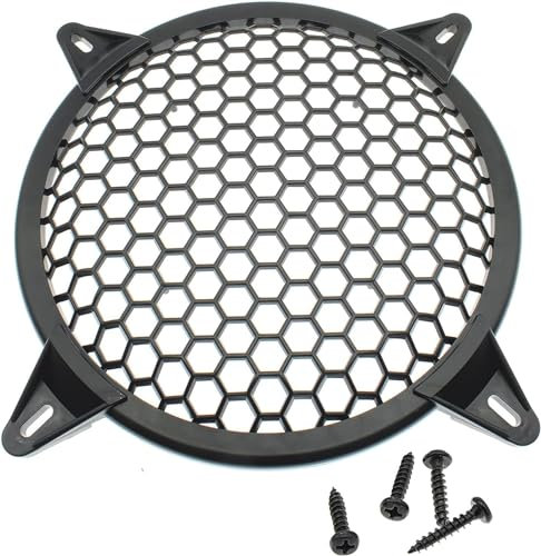 OZXNO 1 lot de grilles de haut-parleur de 30,5 cm pour caisson de basses avec vis de montage en maille ABS ronde pour haut-parleur de basses