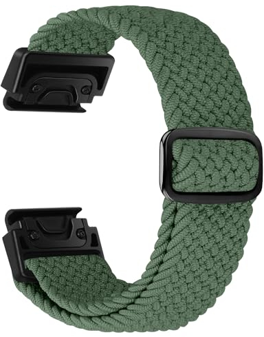 enkic Armband Kompatibel mit Garmin Fenix 7/7 Pro/6/6 Pro/5/5 Plus, 22mm Geflochtenes Elastisch Uhrenarmband für Forerunner 935/945/Approach S60/S62/Quatix 5/Epix, Elastisch Sport Loop Ersatzarmband