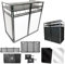 AxcessAbles Two-Tier Portable DJ Booth | Large DJ Table Stand w/ 43x25 Desk Surface | 2 Ergonomic Table Heights | Black & White Facades, Carry Cases | DJ Laptop Controller Stand