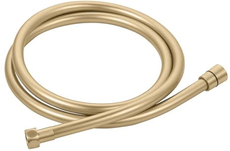 ENKI, H19, PVC Smooth Shower Hose 1.5m / 59 inch, Replacement Shower Pipe with Brass Connections, Flexible Anti-Twist, Brushed Brass