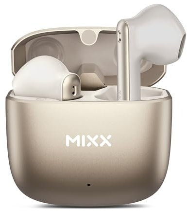 Mixx StreamBuds Custom 2 True Wireless Earbuds, Bluetooth Wireless Earphones, 24-Hour Playtime, Customizable Touch Controls, Zinc Alloy Case, Clear Voice Quad Mic