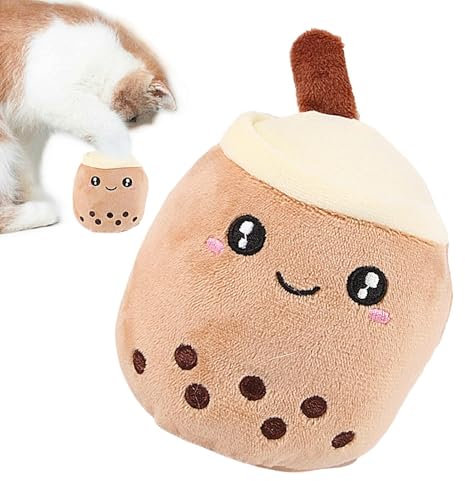 Plüsch-Hundespielzeug, weicher Bubble Tea Plüsch, Stofftierkissen, Cartoon-Umarmungskissen, Hunde- und Katzenkissen für Hunde und Katzen, Komfort und Spiele, 8 x 11 cm, ca. 50 g
