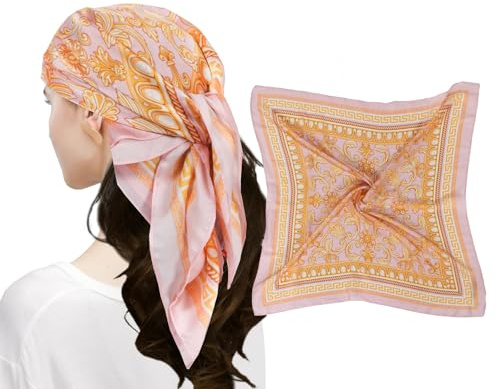 MEANBEAUTY Head Scarf Women Square Hair Scarves Like Satin Silk 27.5
