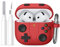 Ouwegaga Kompatibel mit Apple AirPods 4 Hülle 2024 mit Reinigungskit, Klassische Spielkonsole Design stoßfeste AirPods 4 Case Kompatibel mit AirPods 4. Generation Hülle mit Karabiner, Rot