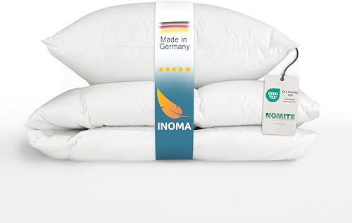 INOMA Wohlfühl-Set Bali 155x220cm, Soft 40x80cm – Decke & Kissen, Ultra Soft Federn Daunen Mischung (90% Federn, 10% Daunen), Made in Germany, Oeko-TEX, allergikerfreundlich, Frühling/Sommer/Herbst