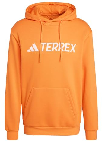 adidas Men's Terrex Multi Large Logo Hoodie, Pure Tangerine, XS
