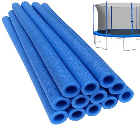 12 Stück Trampolin Schaumstoff Rohre, 40cm Wetterfeste & Stoßdämpfend Trampolinstangen Schaumstoffhüllen, Trampolinstangen Abdeckung Stangenschutz Schaumstoffpolster Trampolinzubehör (Blau)