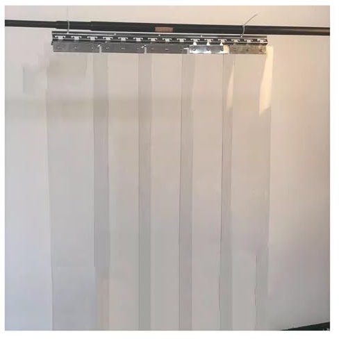 Qulamrdk Kit Tira plástico Liso, Cortina Congelador PVC Cortinas Tiras plastico Cortinas de Paneles Adecuado para Puertas Garaje Patio, Personalizables(90x200cm/35.43x78.74in)