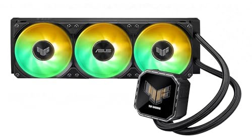 Asus TUF Gaming LC III 360 ARGB LCD Liquid CPU Cooler, 360mm Radiator, Customisable 2.8 LCD, 3x ARGB PWM Fans