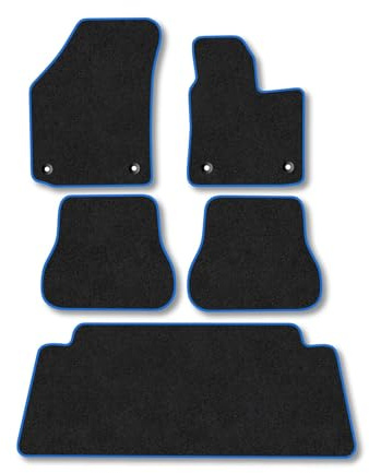 Fits VW Caddy Maxi (2015-2021) Carpet Van Mats | Blue Edge Trim Tailored Fit Floor Mats Full Coverage Protection Accessories Easy Clean Anti Slip Made in the UK